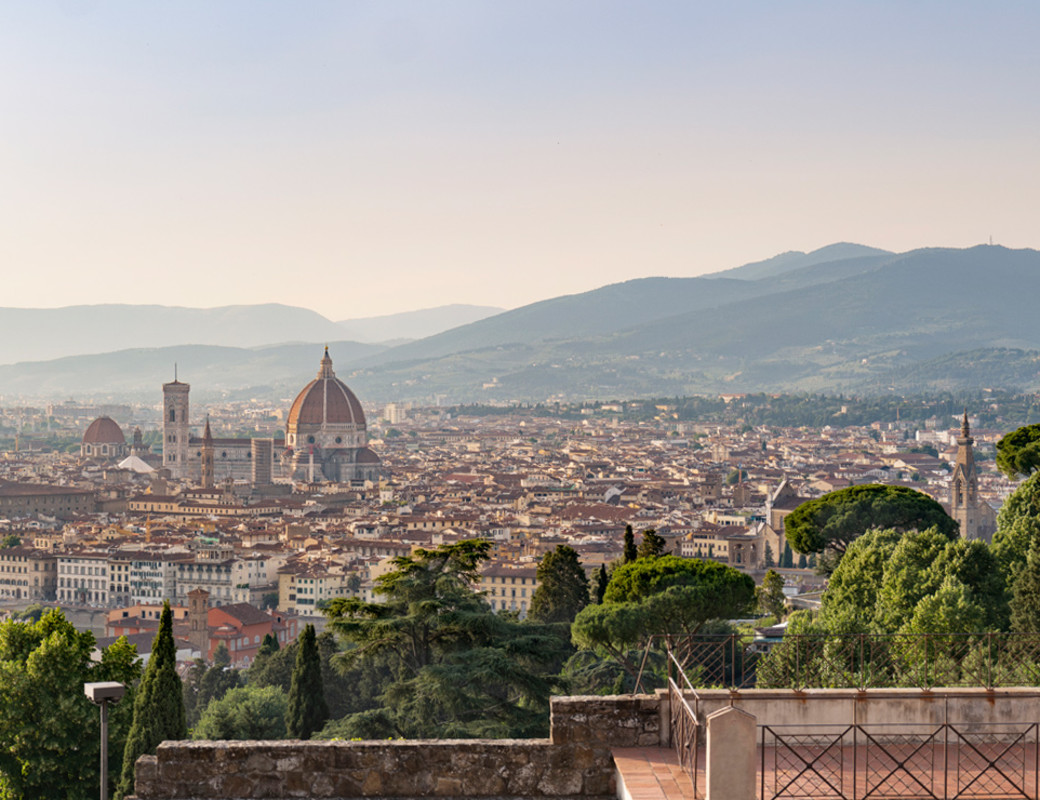 A magical view of Florence  from the hills that surround it like a ring.  In particular, this viewpoint  is located near the Basilica of San Miniato (ph. Lorenzo Cotrozzi)