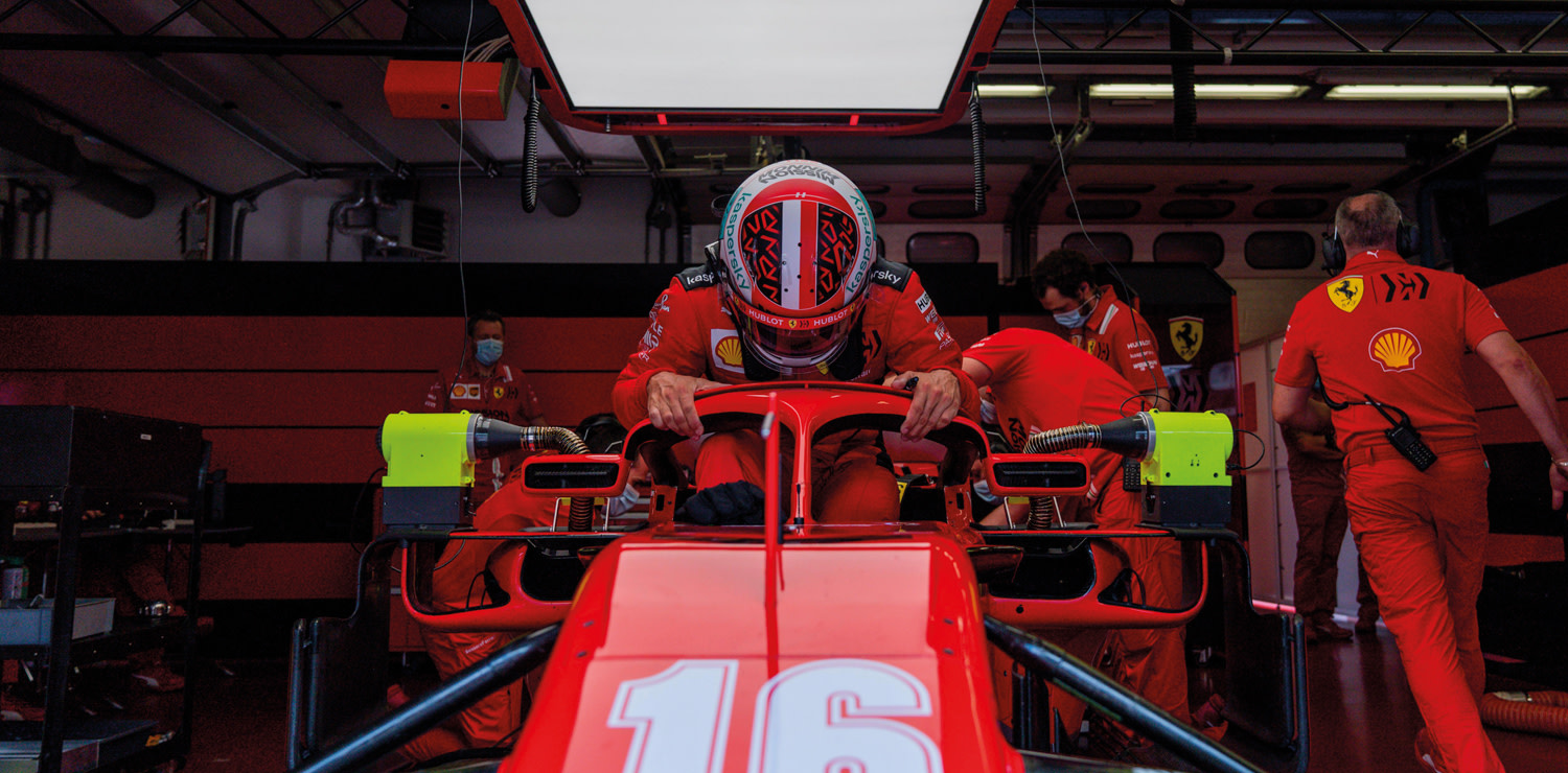 La Ferrari n.16 di Charles Leclerc durante  sessione di test all'Autodromo del Mugello nel giugno 2020. photo courtesy Ferrari and Formula 1® 