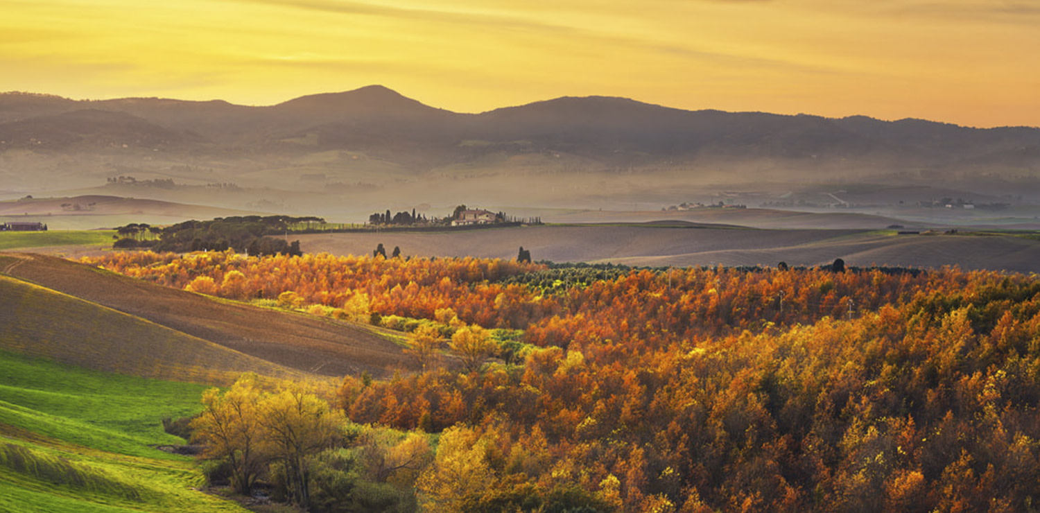 Tuscany autumn landscape