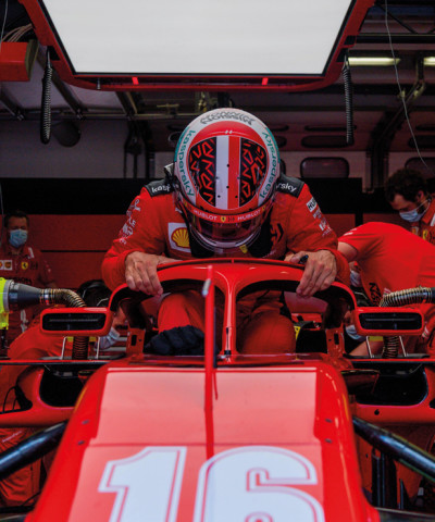 La Ferrari n.16 di Charles Leclerc durante  sessione di test all'Autodromo del Mugello nel giugno 2020. photo courtesy Ferrari and Formula 1® 