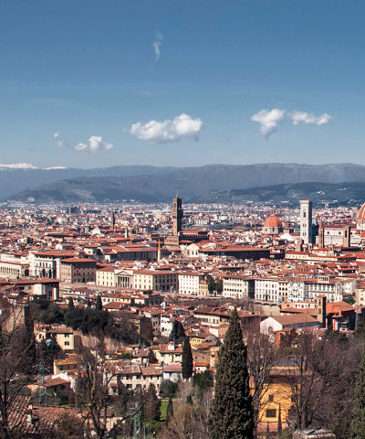 The spectacular view of Florence from San Miniato