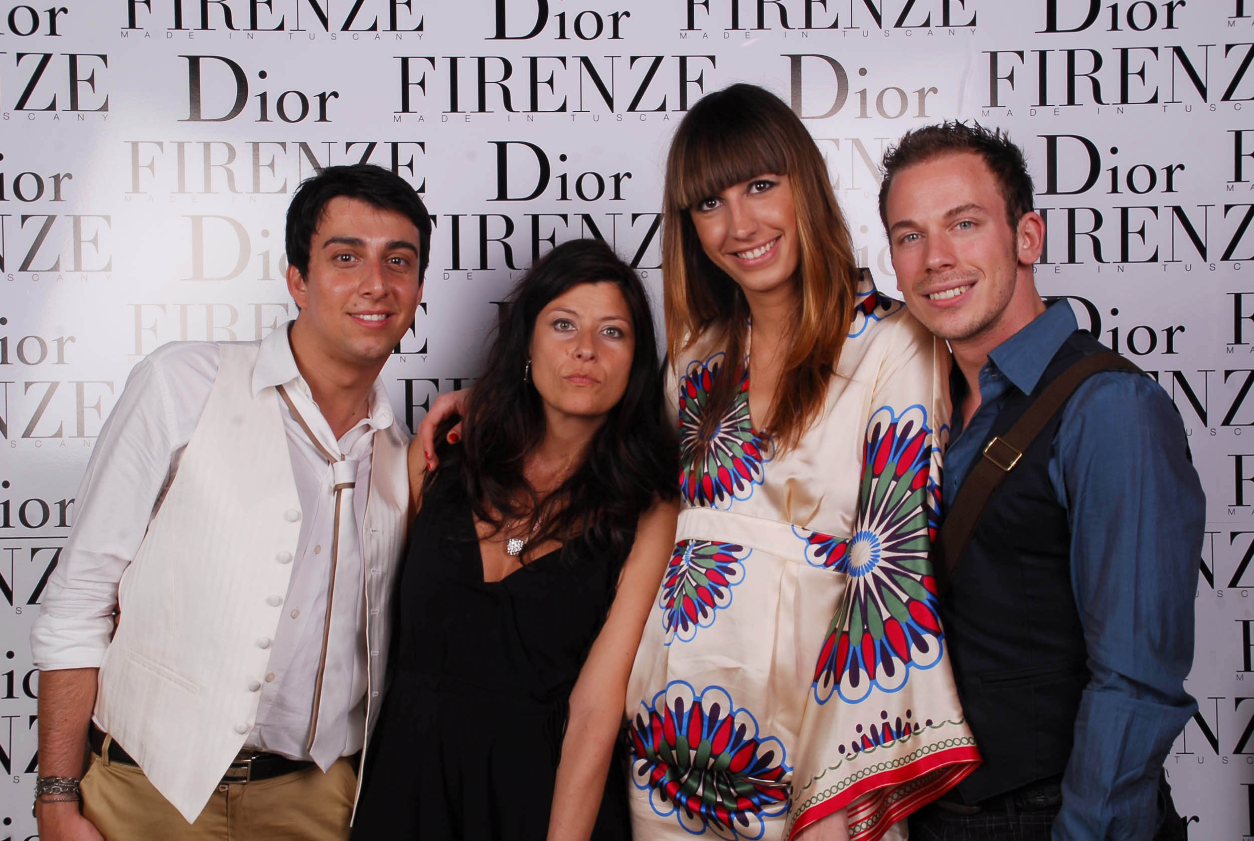 PRESSPHOTO  Firenze, evento Dior al teatro romano di Fiesole. Nella foto Leonardo Cesari, Cristina Sbrana, Domenico Lavanga e Sara Pieralli