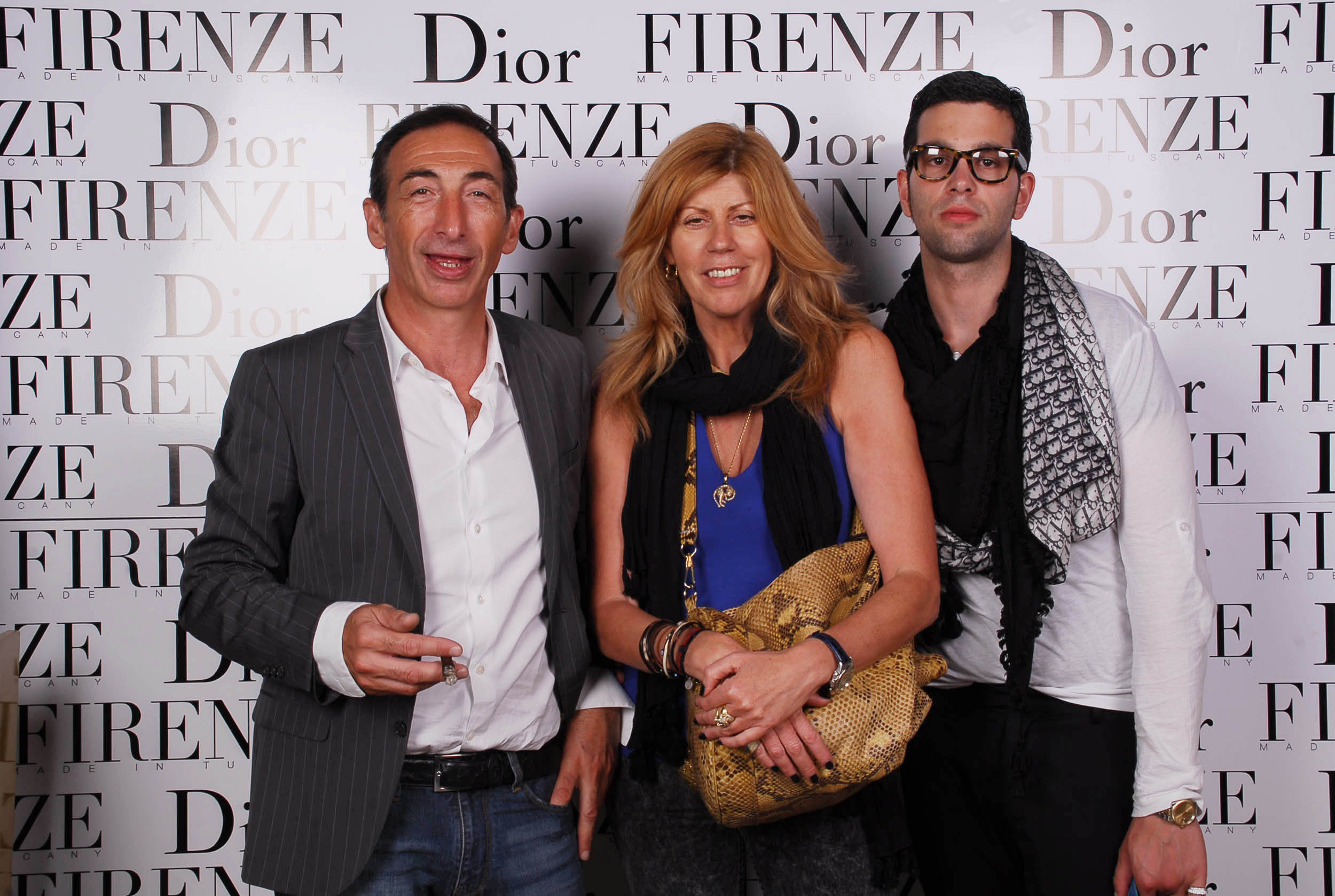 PRESSPHOTO  Firenze, evento Dior al teatro romano di Fiesole. Nella foto Giorgio Brogi, Erica Costa e Daniele Pellegrinetti