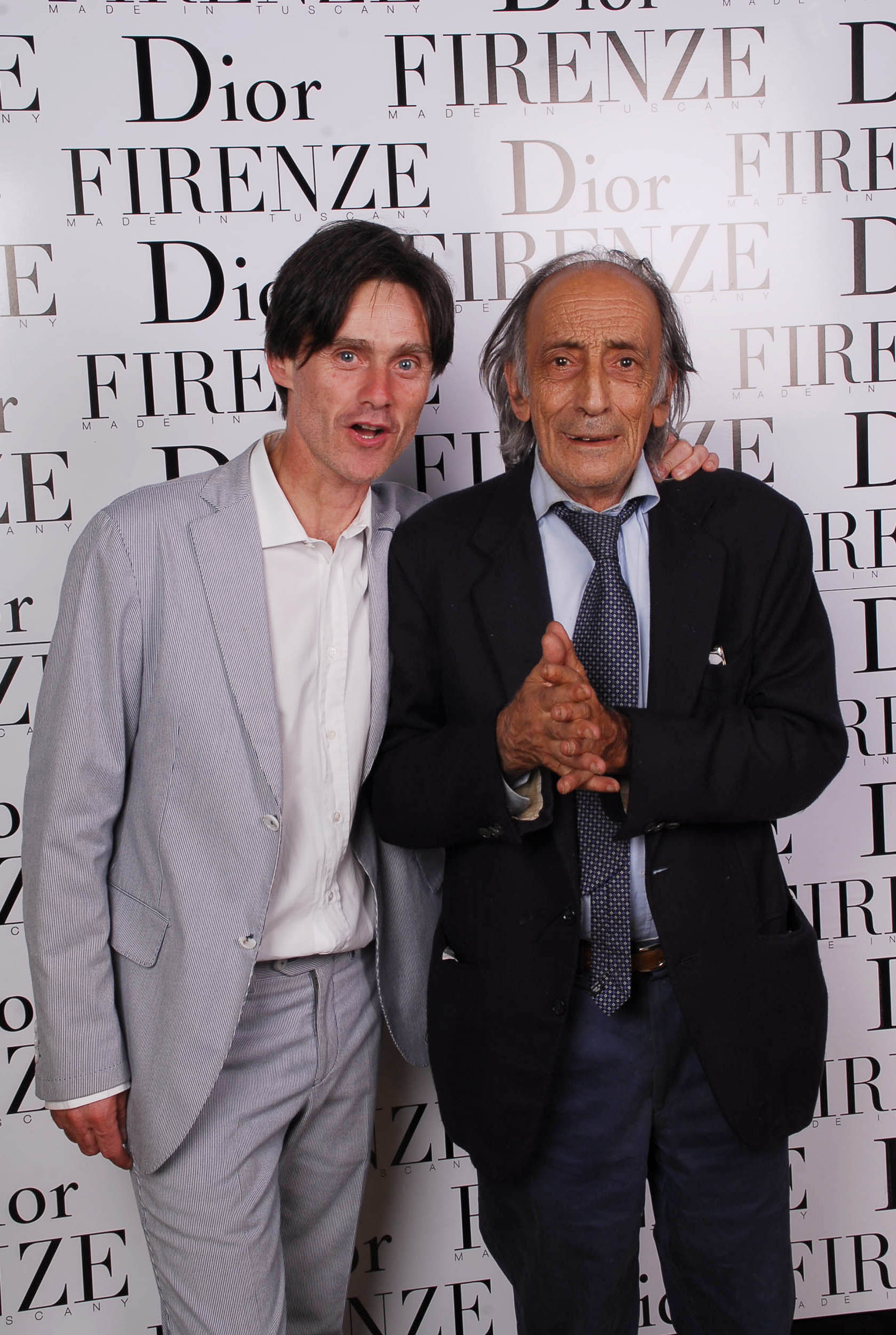 PRESSPHOTO  Firenze, evento Dior al teatro romano di Fiesole. Nella foto Pierfrancesco Listri e Paolo Becattini