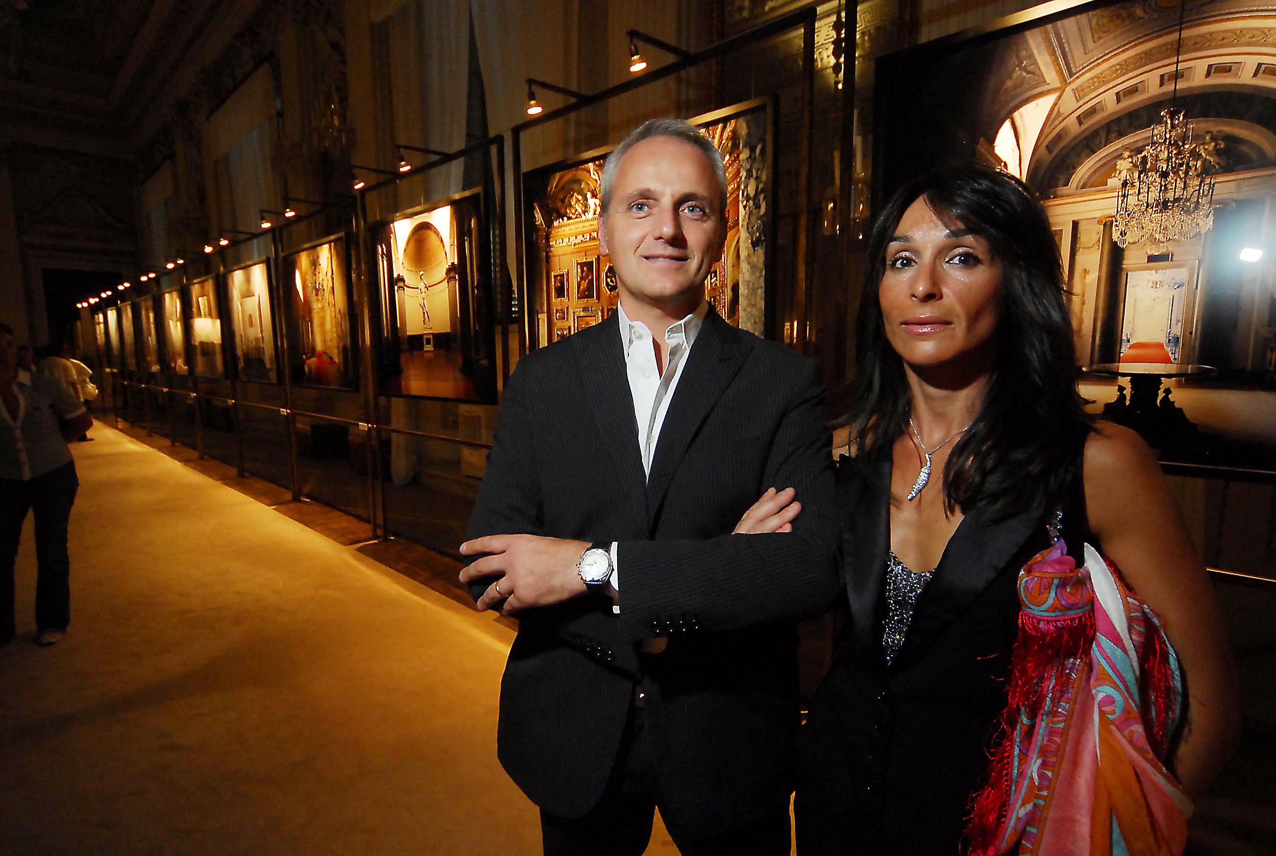 PRESSPHOTO  Firenze, Palazzo Pitti Galleria Palatina, mostra fotografica di Massimo Listri. Nella foto Gianni e Francesca Overi