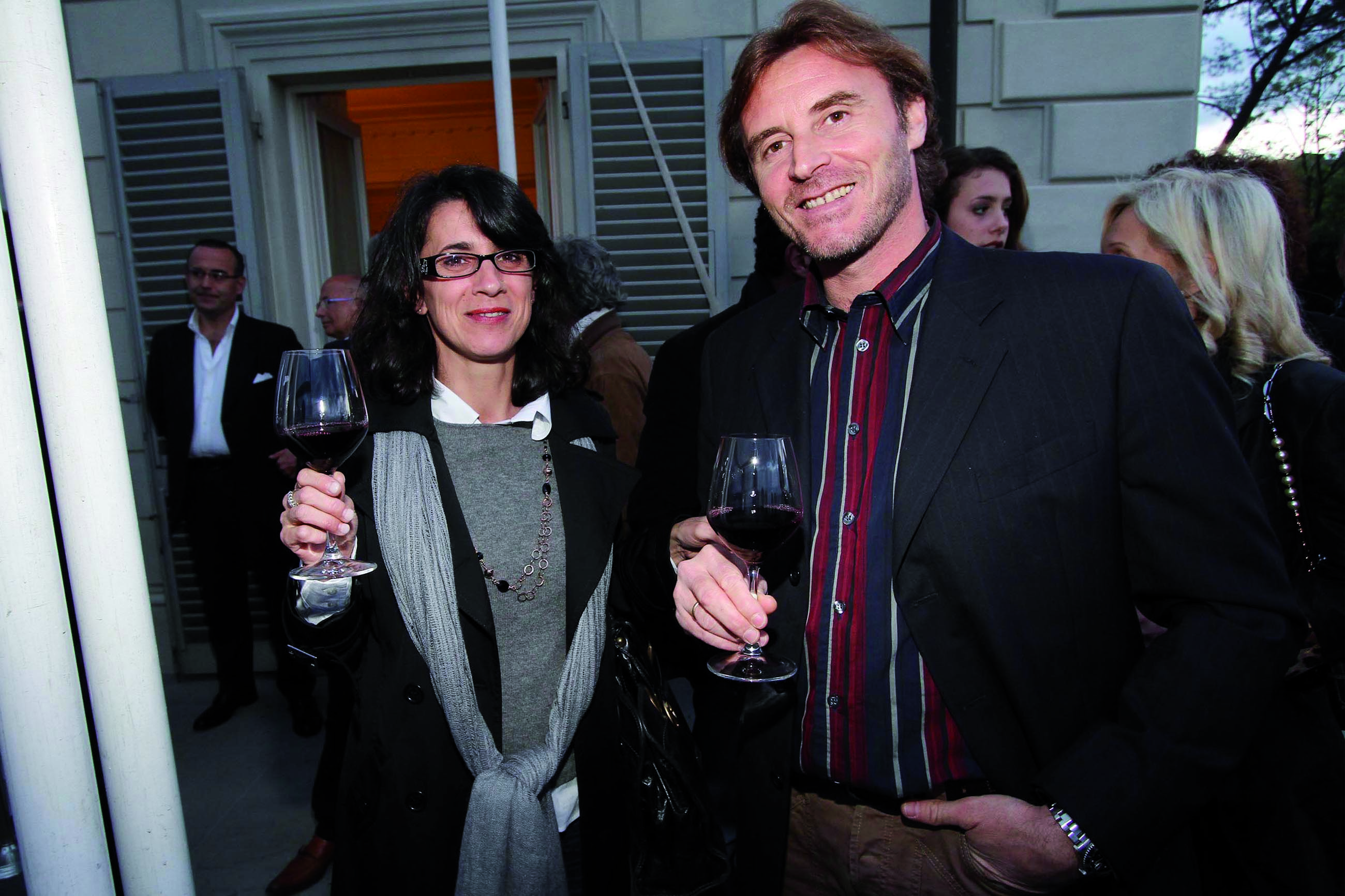 PRESSPHOTO  Firenze, Villa La Vedetta, serata di presentazione dele nuove Porsche Cayenne, e stand Pomellato. Nella foto Massimiliano Pratali e Angela Spigai