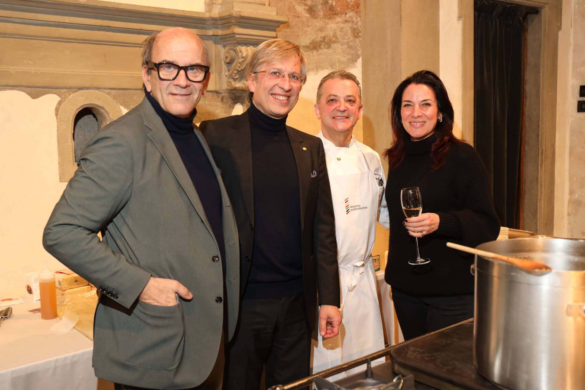 Raffaello Napoleone, Enrico Dandolo, Chef Osvaldo Presazzi, Antonella Mansi

